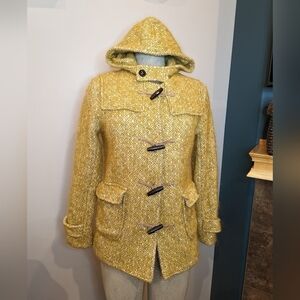 Leon and Harper, yellow Wool & Mohair duffle jacket Euro L